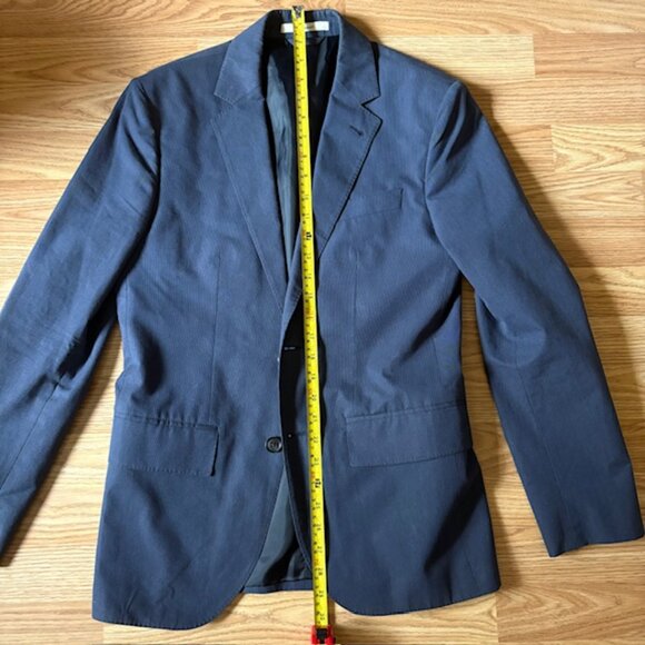 Club Monaco New York Grant Fit Cotton Jacket Blazer Navy Stripe Sz 36S - Picture 10 of 13